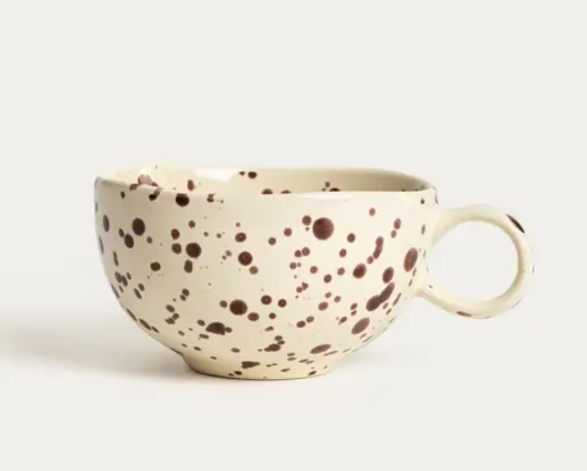 Mug en grès moucheté 300 ml blanc et noir - Astrivo