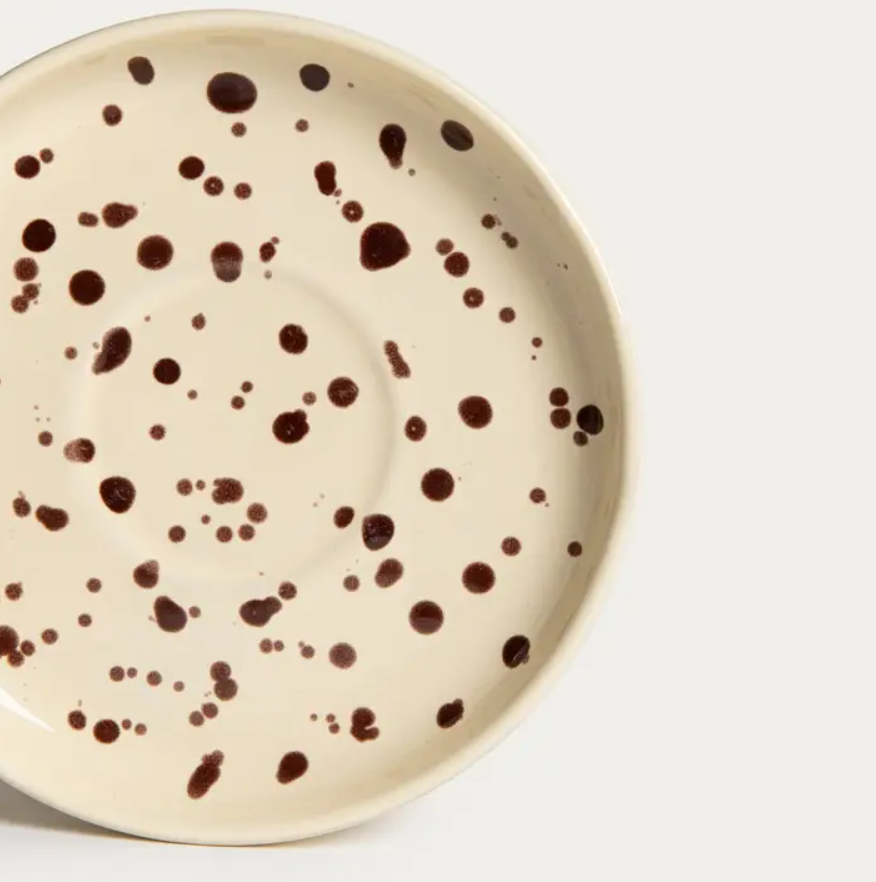 Ensemble tasse à espresso 150 ml et soucoupe en grès moucheté - Astrivo